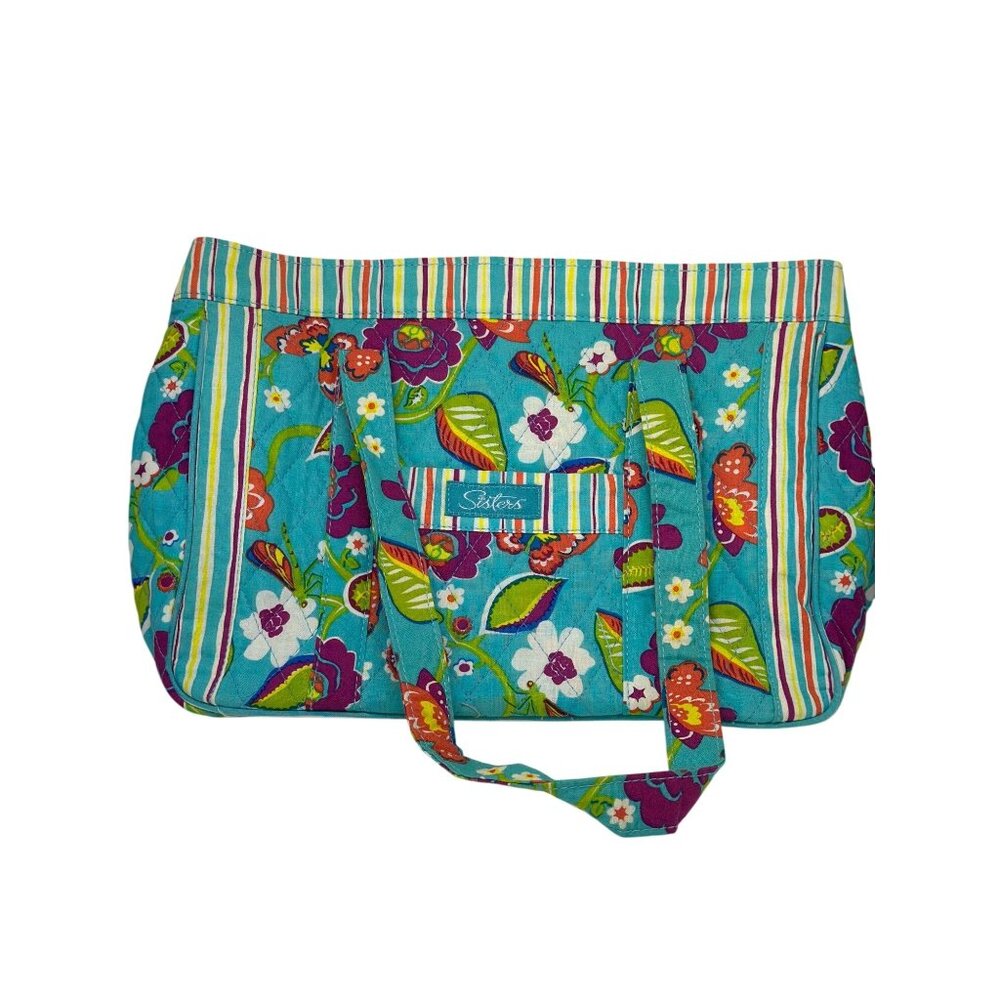 Longaberger Basket Sisters‎ Tote Bag Bright Colorful Floral Summer Lovin' Purse